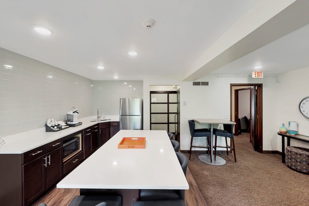 Clubhouse kitchen area at Oaks Braemar in Edina, Minnesota
