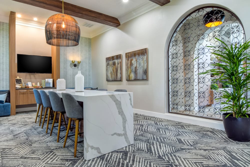 Large community table in the clubhouse at Sofi Shadowridge in Vista, California