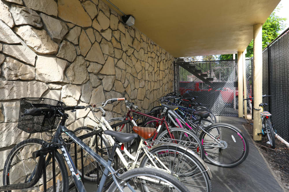 Bicycle storage at Sofi Redwood Park in Redwood City, California