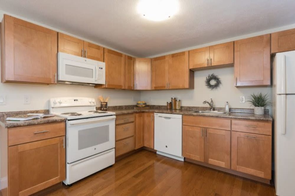 Fully equipped kitchen at Olde Hampton Village Apartments in Hampton, New Hampshire