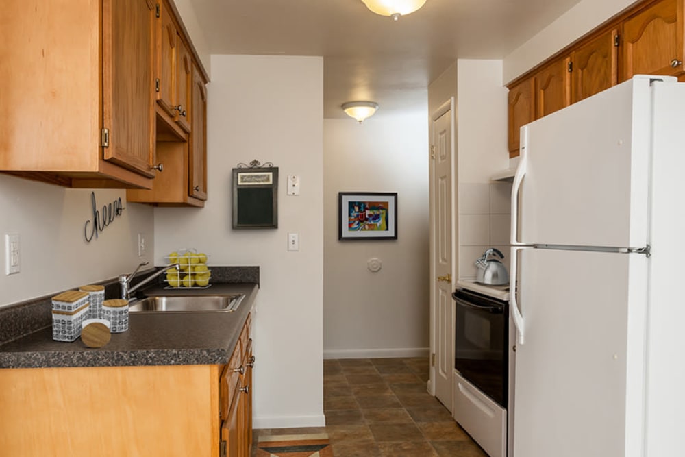 Modern kitchen at East Ridge Manor Apartments in Rochester, New York