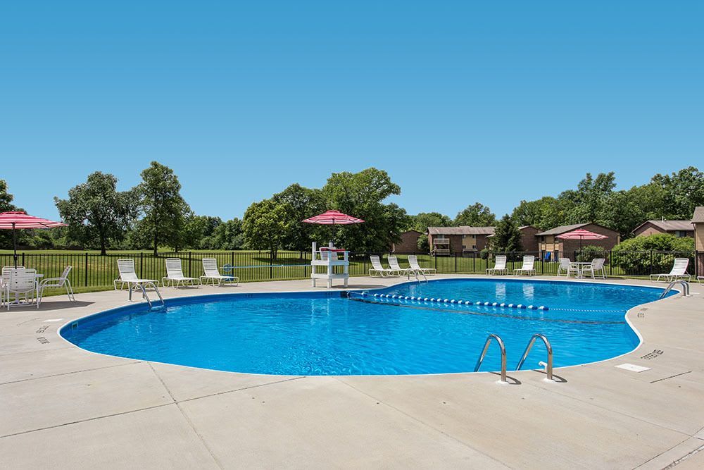 Resort-style pool at High Acres Apartments & Townhomes in Syracuse, New York