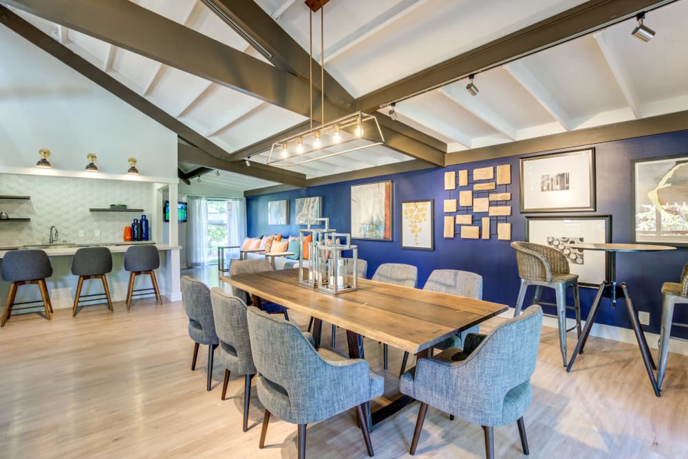 Meeting table in the clubhouse at Sofi Fremont in Fremont, California