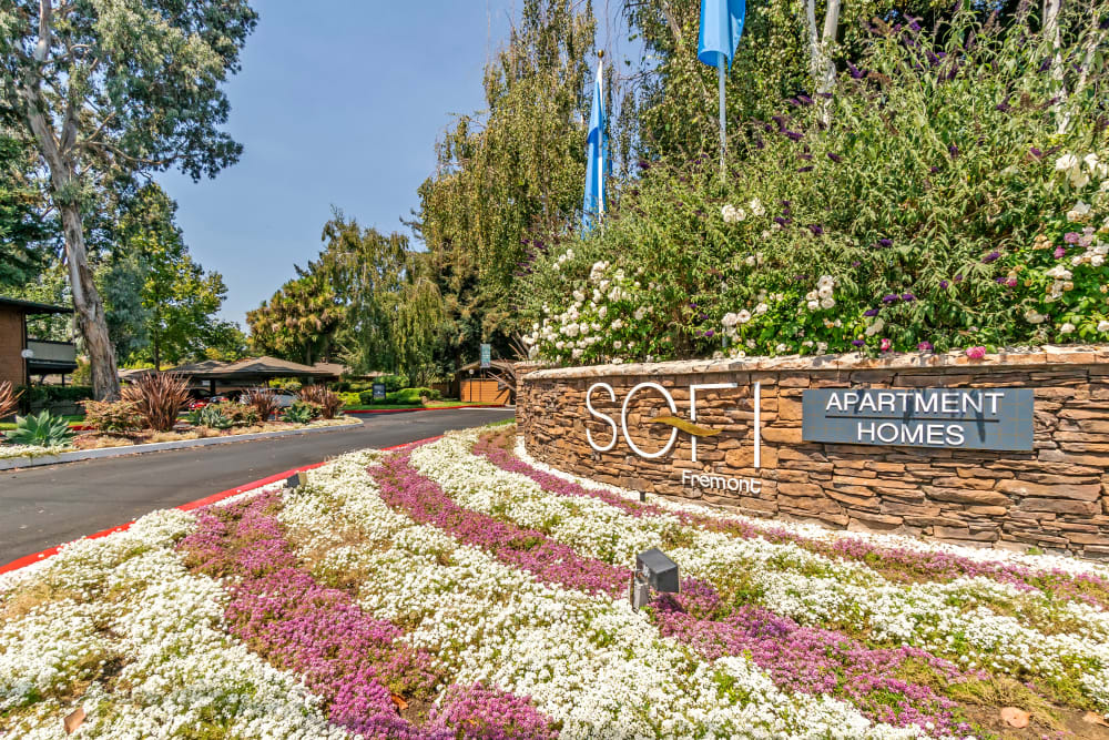 Our community's sign at the entrance to Sofi Fremont in Fremont, California