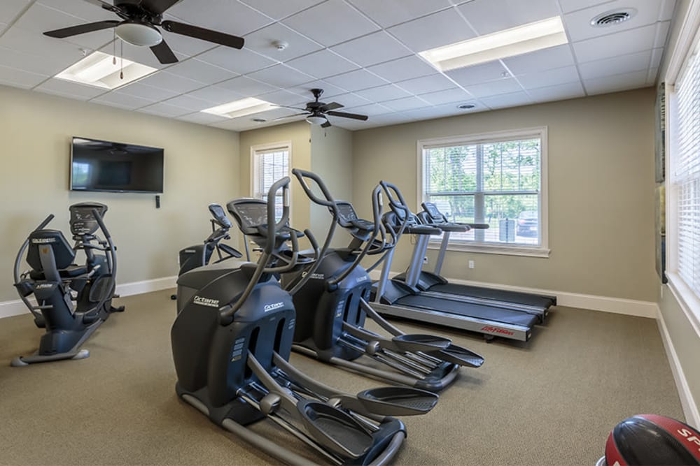 Fitness center at Auburn Creek Apartments in Victor, New York