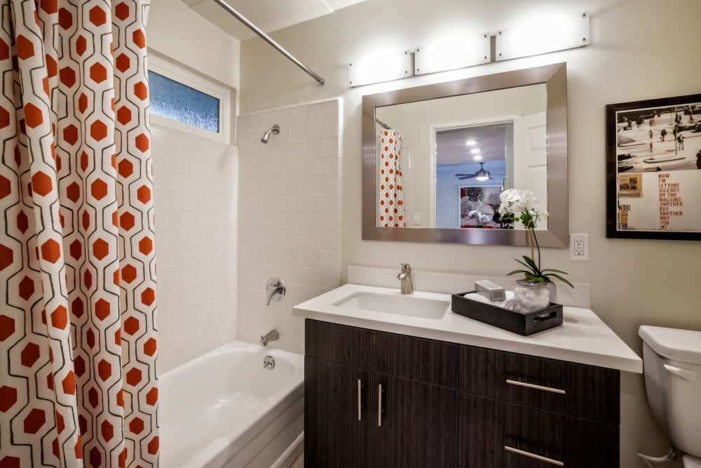 Bathroom at Halford Gardens Apartments in Santa Clara, California