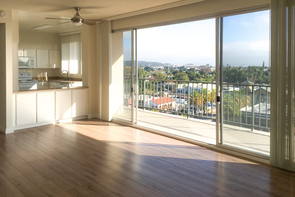 Wood-style flooring at Hillsborough Plaza Apartments in San Mateo, California