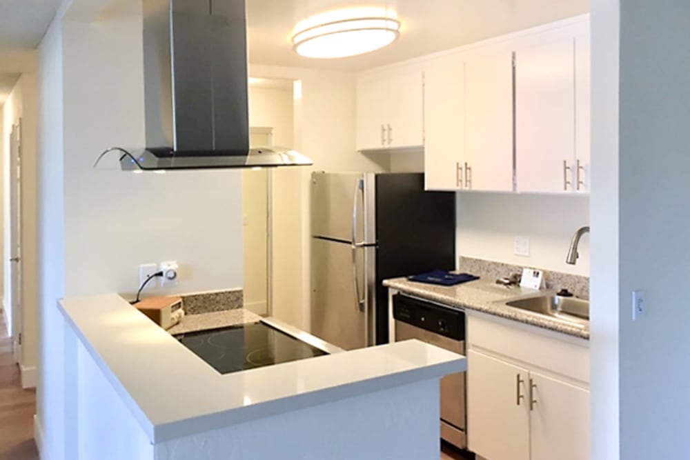 Kitchen amenities at Newport Apartments in Campbell, California