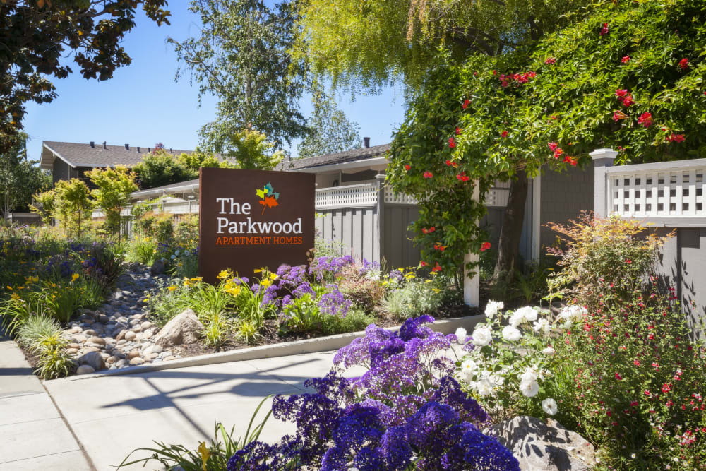 Parkwood Apartments' sign in Sunnyvale, California