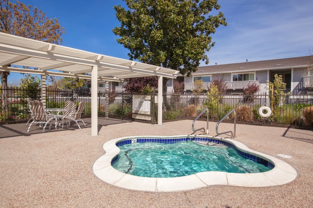 Hot tub at Village Green Apartments in Cupertino, California