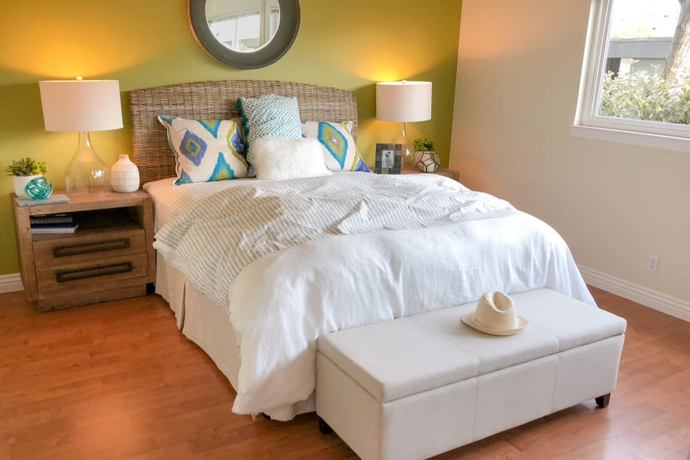 Bedroom at Village Green Apartments in Cupertino, California