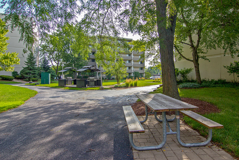 Picnic and grilling area at Park Towers Apartments in Richton Park, Illinois