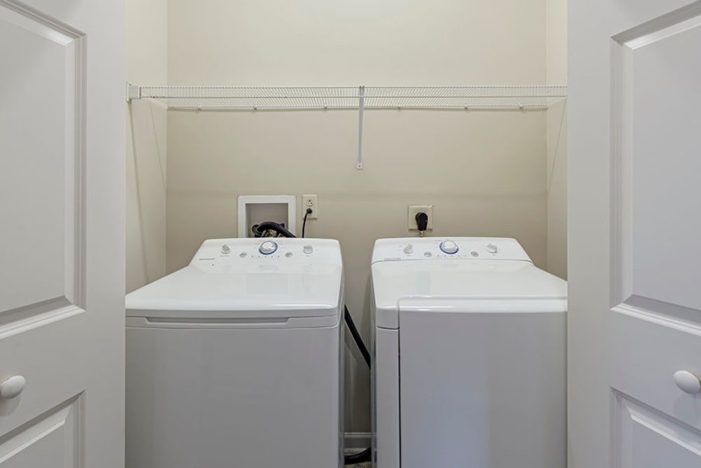 Full-size washer and dryer in a home at Reserve at Southpointe in Canonsburg, Pennsylvania