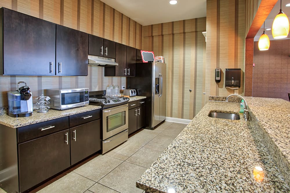Beautiful clubhouse kitchen at Reserve at Southpointe in Canonsburg, Pennsylvania