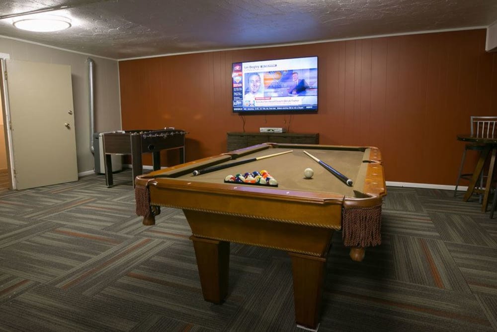 Pool table at Solon Club Apartments in Oakwood Village, Ohio