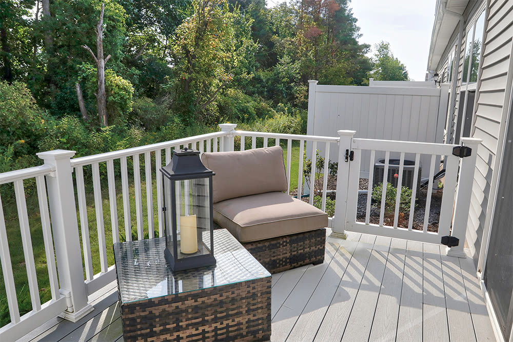 Beautiful private patio at The Links at CenterPointe Townhomes in Canandaigua, New York