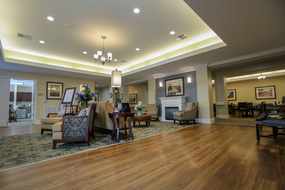 The lobby area at Harmony at Martinsburg in Martinsburg, West Virginia