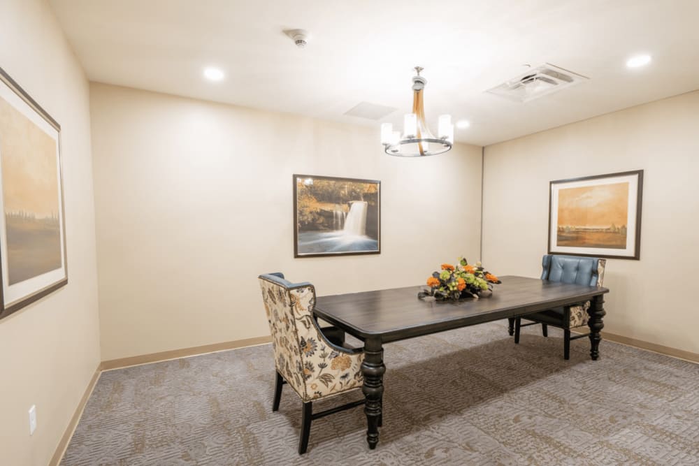 A private dining area at Harmony at Morgantown in Morgantown, West Virginia