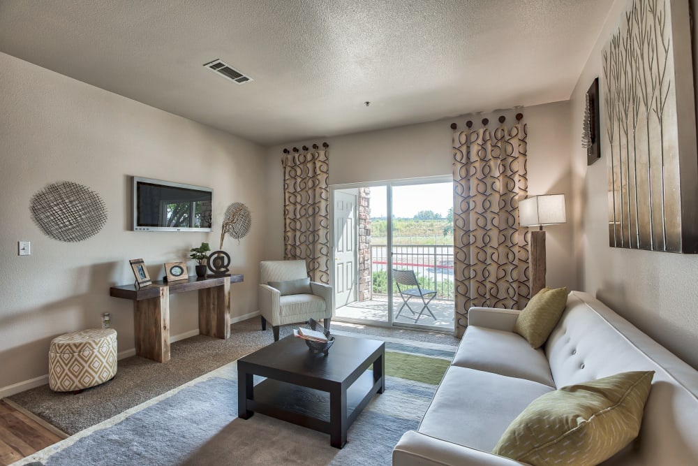 Living Room at Platte View Landing in Brighton, Colorado