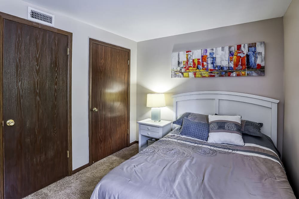 Spacious bedroom at Raintree Island Apartments in Tonawanda, New York