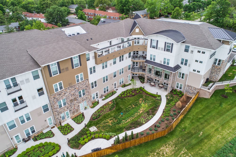 Aerial view of Anthology of Clayton View in Saint Louis, Missouri. 