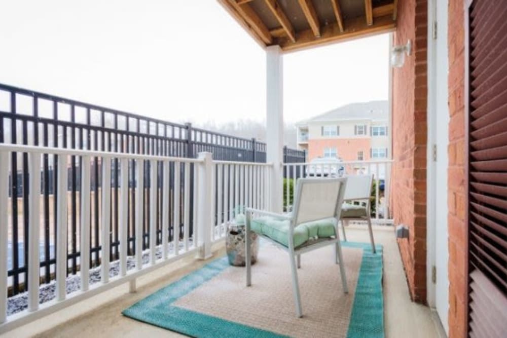 Private deck at Torrente Apartment Homes in Upper St Clair, Pennsylvania