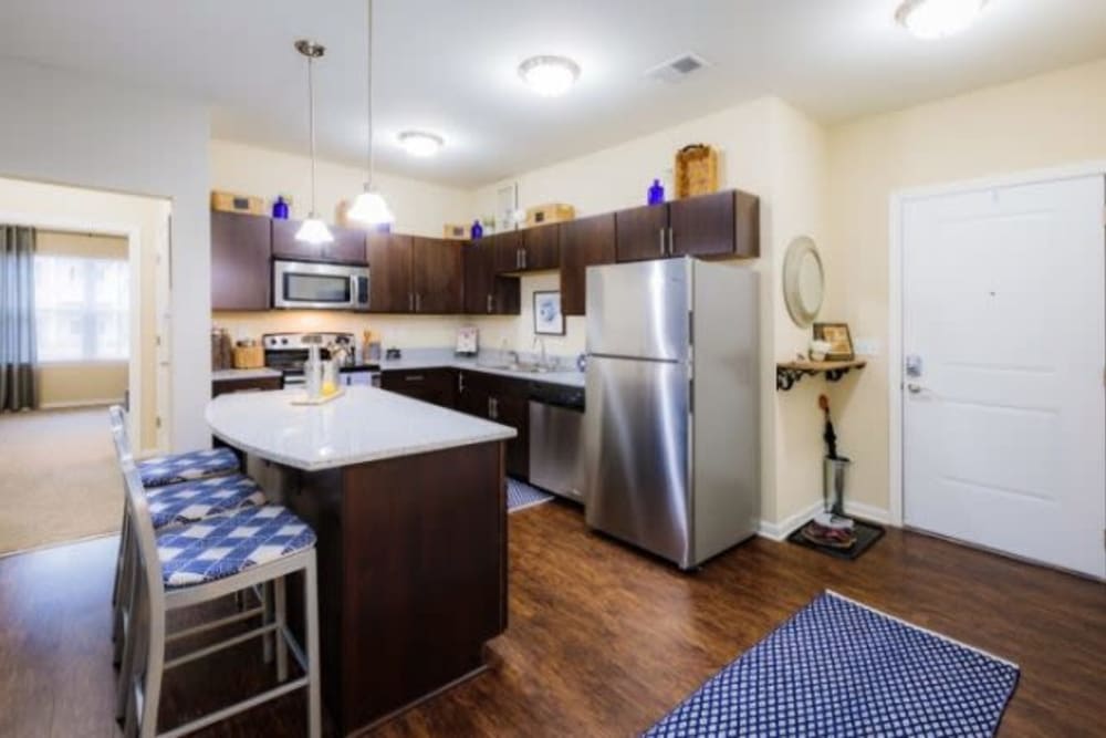 Kitchen with stainless steel appliance at Torrente Apartment Homes in Upper St Clair, Pennsylvania