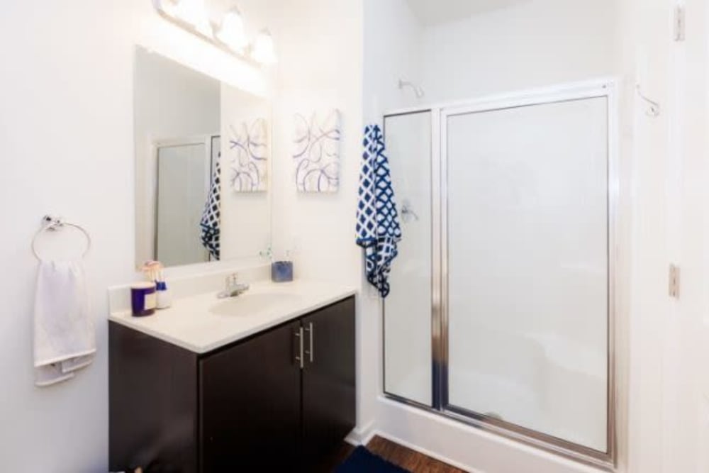 Spacious bathroom at Torrente Apartment Homes in Upper St Clair, Pennsylvania