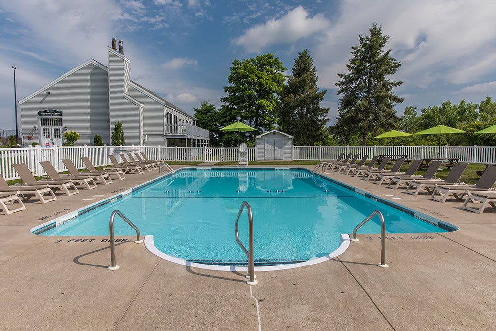 Refreshing pool at The Meadows Apartments in Syracuse, New York