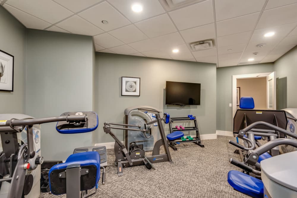 Resident fitness center at Anthology of Town and Country in Town and Country, Missouri. 