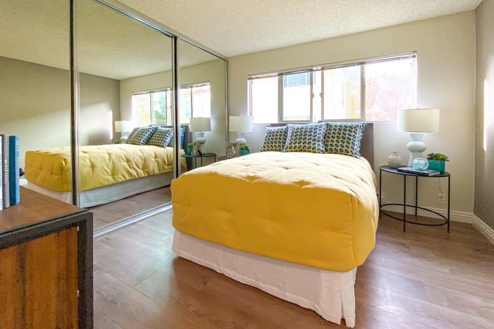 Bedroom at Spring Creek Apartments in Santa Clara, California