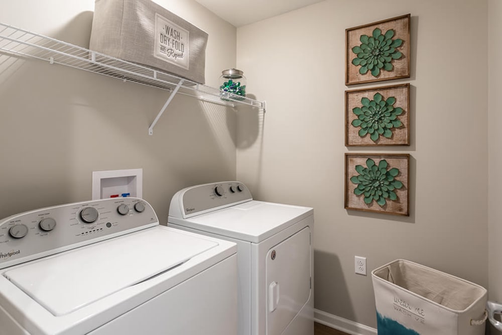 Laundry room at Woodland Acres Townhomes in Liverpool, New York