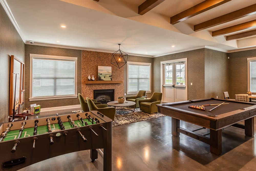 Game room at Woodland Acres Townhomes in Liverpool, New York