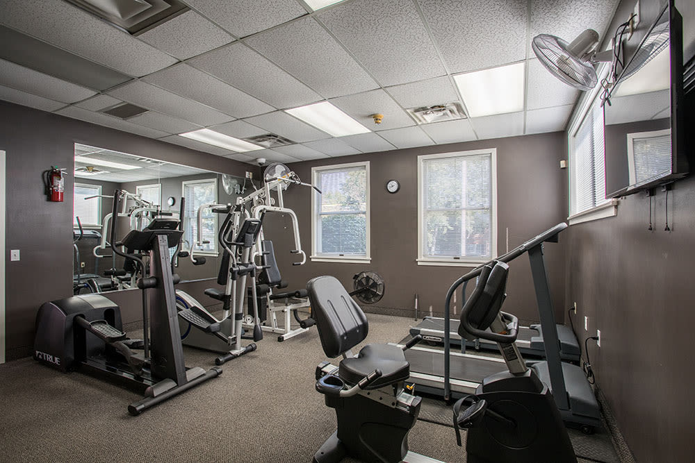 Beautiful fitness center at Perinton Manor Apartments in Fairport, New York