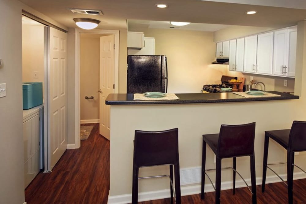 Kitchen with plenty of counter space at Nineteen North Apartments in Pittsburgh, Pennsylvania