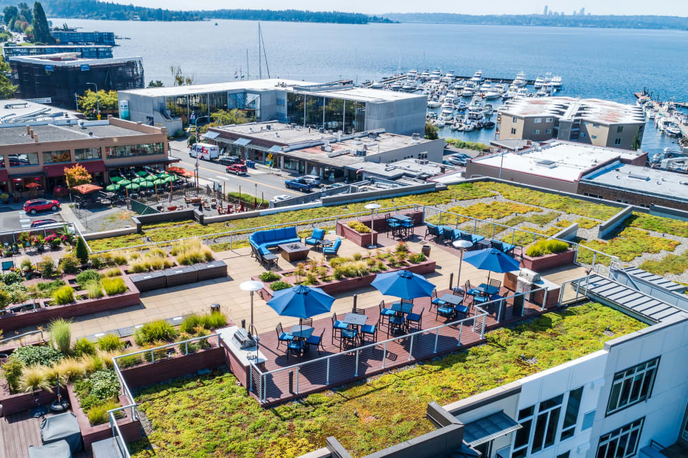 Rooftop deck at The 101 in Kirkland, Washington