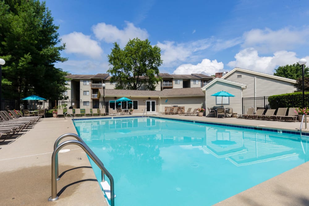 Resort style pool at Hickory Woods Apartments in Roanoke, Virginia