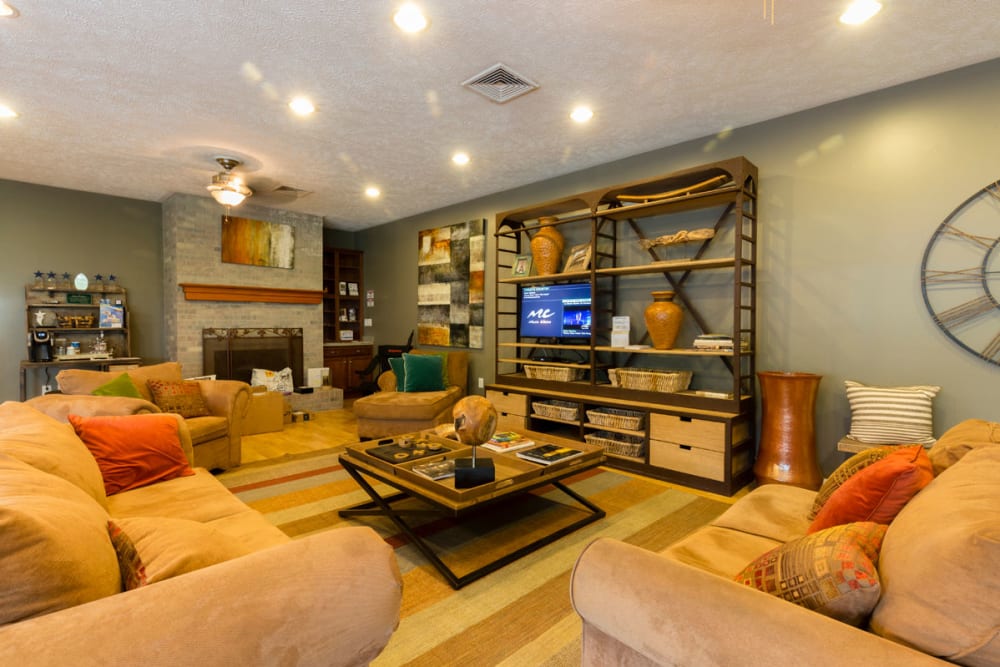 Great communal couches at Hickory Woods Apartments in Roanoke, Virginia