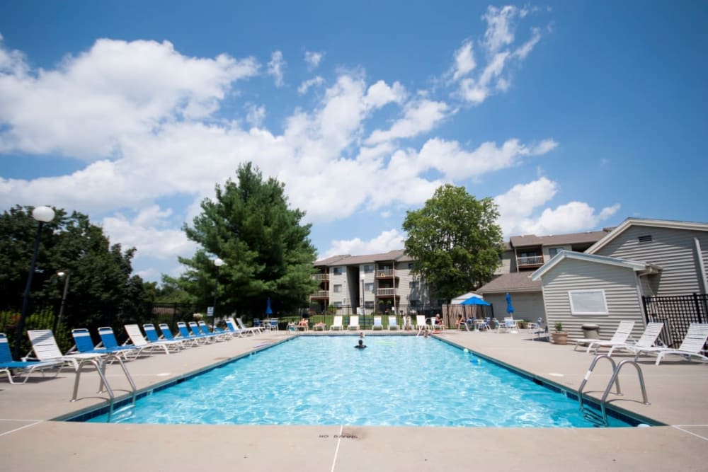 Beautiful pool at Hickory Woods Apartments in Roanoke, Virginia