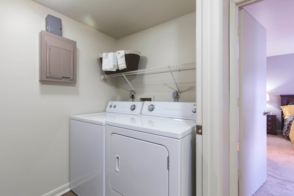 washer and dryer at Hickory Woods Apartments in Roanoke, Virginia