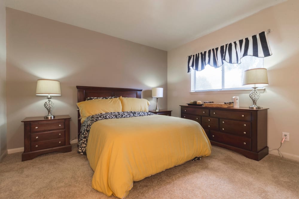 Beautiful bedroom at Hickory Woods Apartments in Roanoke, Virginia