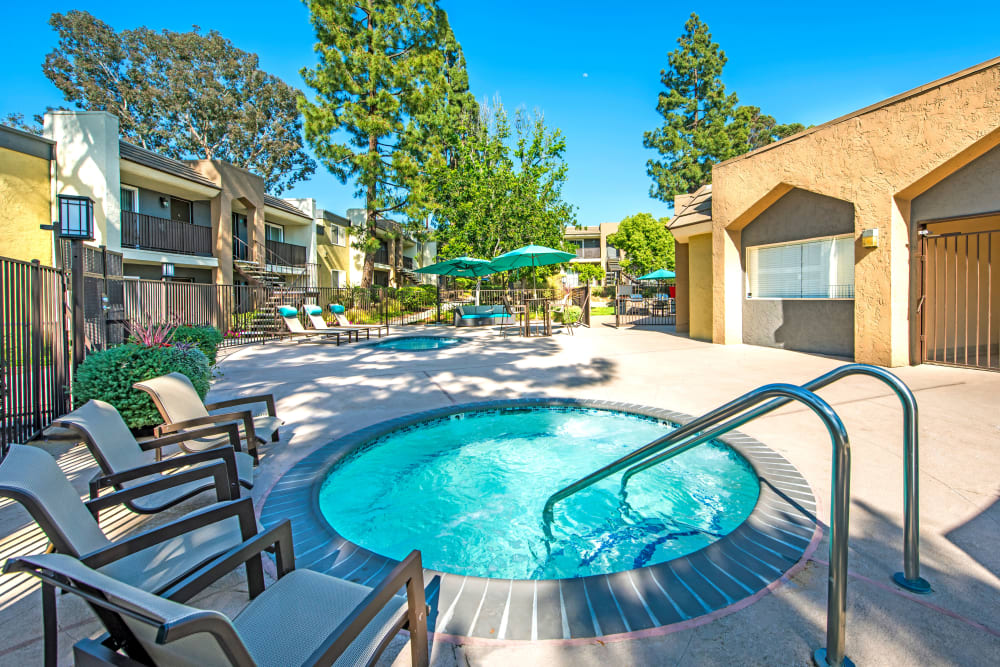 Two outdoor spas at Sofi Poway in Poway, California