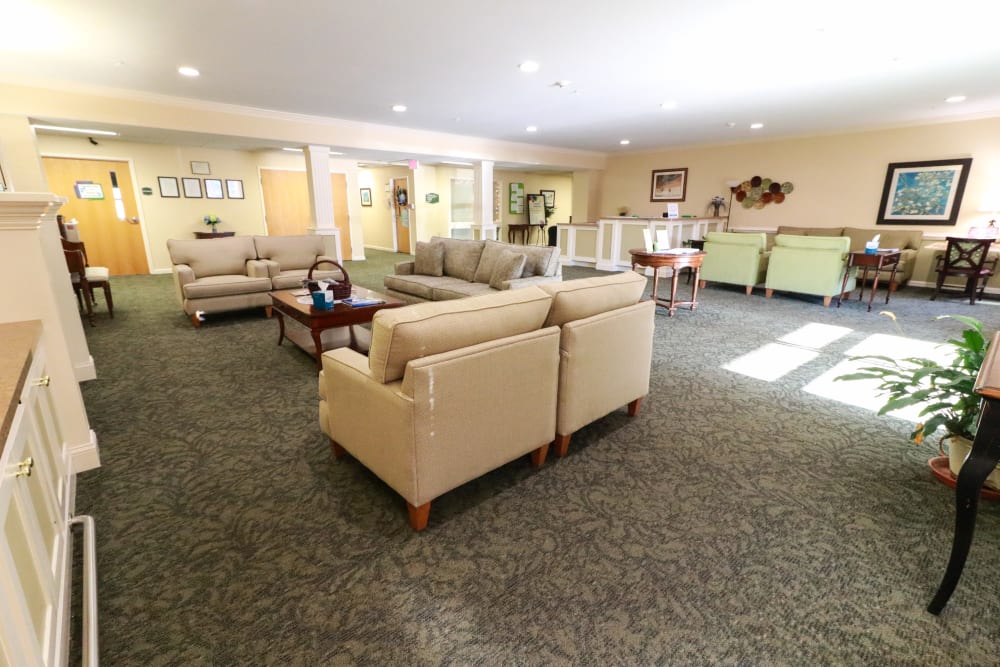 A spacious community area at The Crossings at Bon Air in Richmond, Virginia
