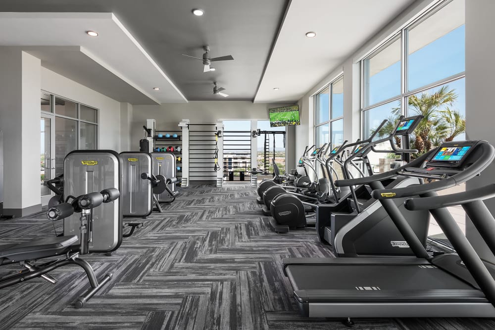 Onsite fitness center at The Halsten at Chauncey Lane in Scottsdale, Arizona