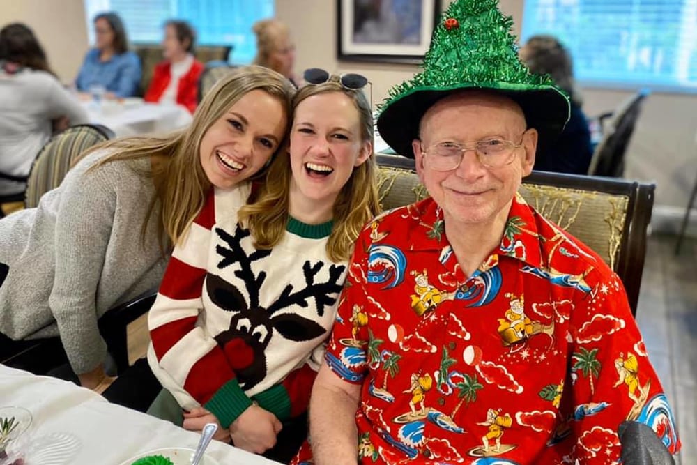 Staff having fun with residents at Inspired Living Ocoee in Ocoee, Florida. 