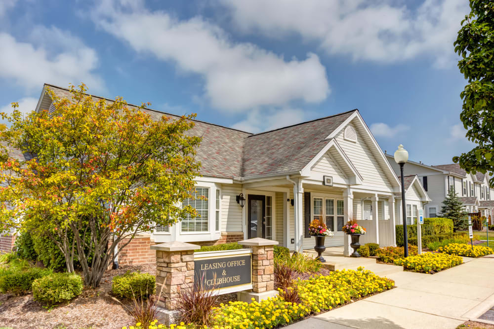 Patio with a view at Lakeview Townhomes at Fox Valley in Aurora, Illinois
