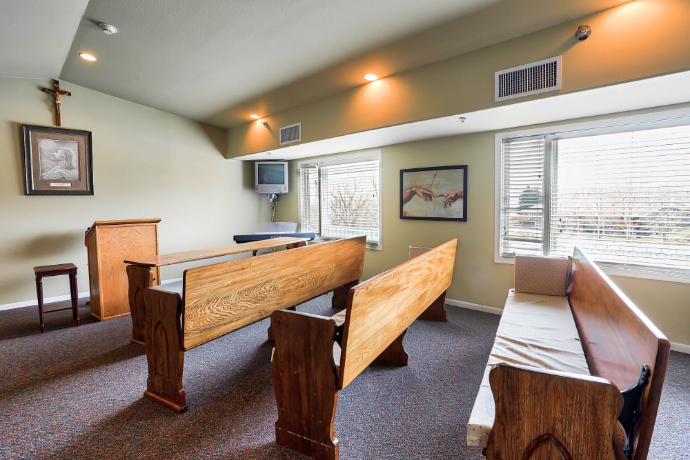 A chapel at The Wellington in Minot, North Dakota