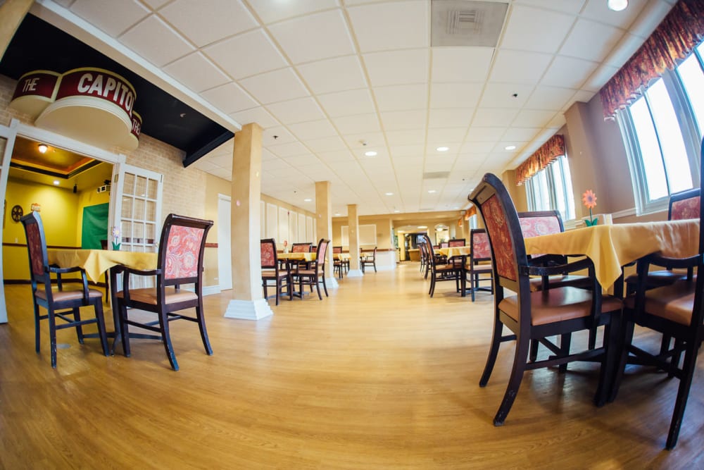 One of the many dining areas at The Woods of Caledonia in Racine, Wisconsin