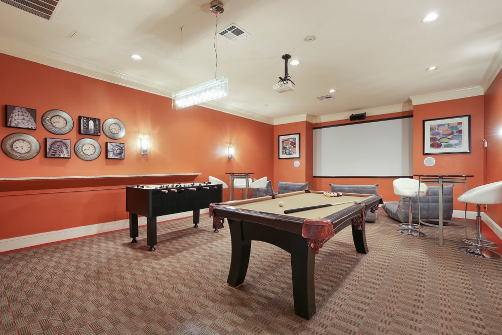 Billiards table at The Lyndon in Irving, Texas