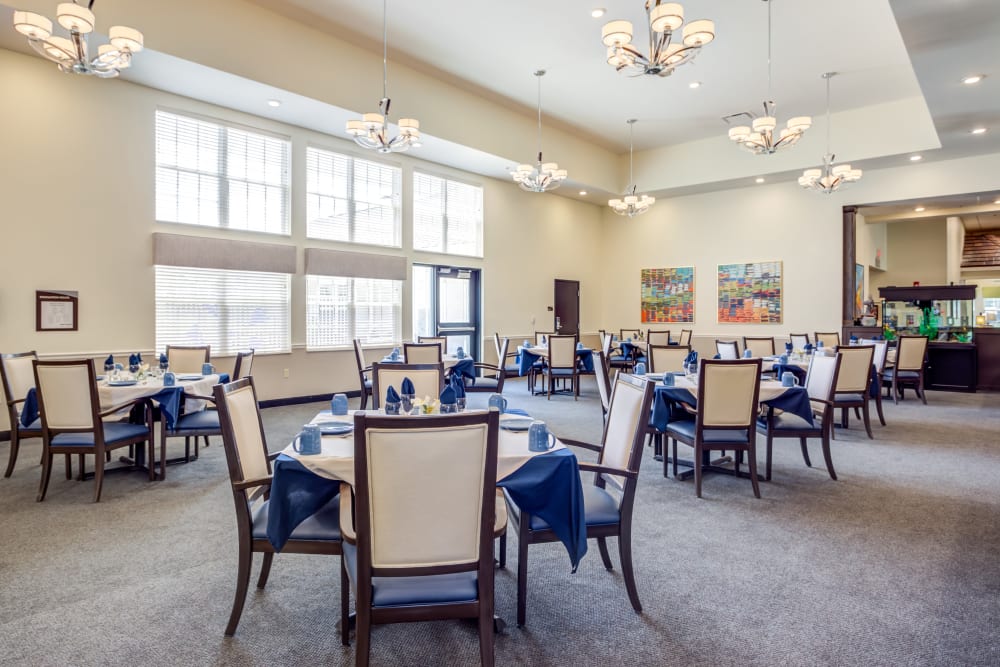 Dining area at Morrison Woods Health Campus in Muncie, Indiana